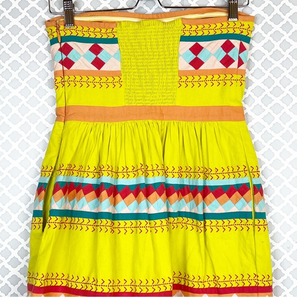 GUC Anthro Leifsdottir Ribboned Quilotoa Strapless Mini Cotton Dress - Picture 7 of 16